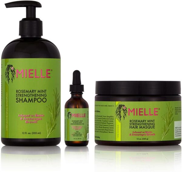 MielleRosemary Mint StrengtheningShampooHair MasqueScalp & Hair Strengthening Oil (Serum)  DealGift Set