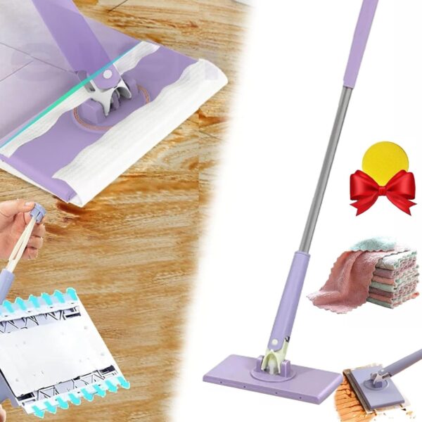 2024 Upgraded Hands-Free Mini Mop / Automatic Cloth Changing Mini Mop, Portable Mop Household Cleaning Tools, for Bathroom Kitchens