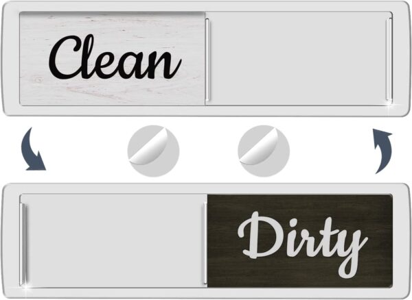 Dishwasher Magnet Clean Dirty Sign, Farmhouse Rustic Wood Design