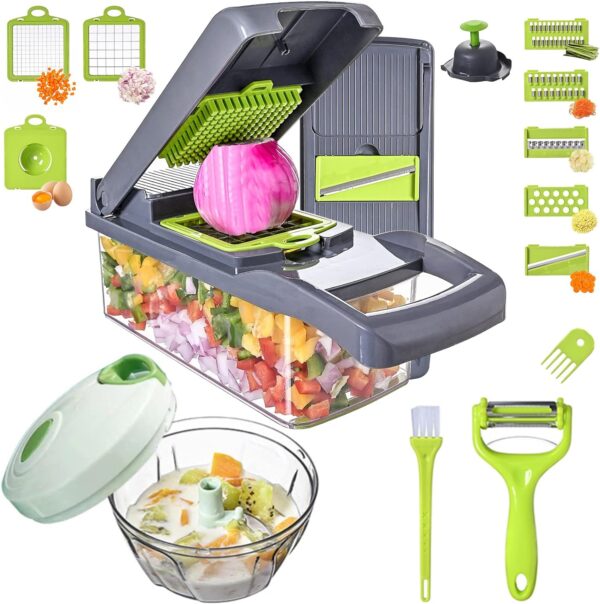 Vegetable Chopper Slicer 16-in-1 with Spice Chopper Set