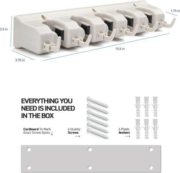 HOME IT Mop And Broom Holder - Garage Storage Systems - Image 2