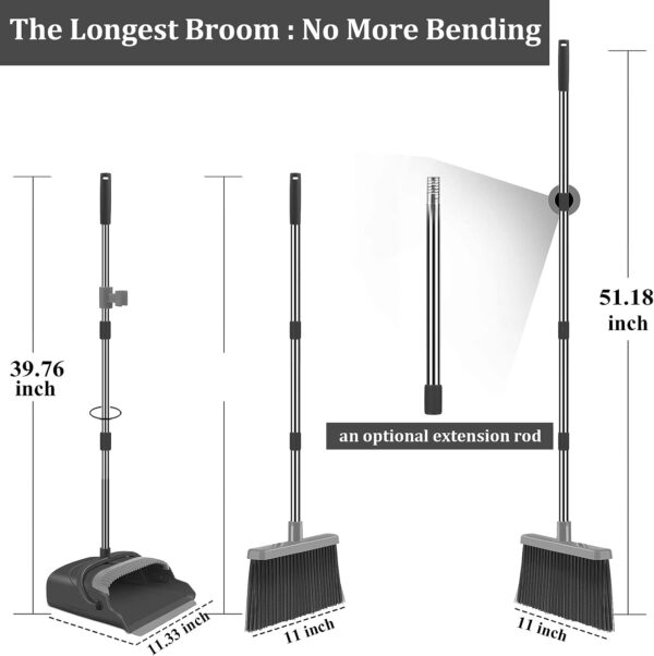 kelamayi Broom and Dustpan Set for Home, Office, Indoor&Outdoor Sweeping - Image 7