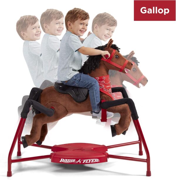 Radio Flyer Chestnut Plush Interactive Riding Horse Kids Ride On Toy, Toddler Ride On Toy For Ages 2-6 Years - Image 2