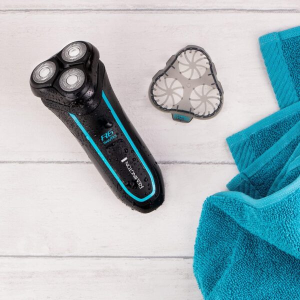 Remington R6 Aqua Men's Electric Shaver (Cordless, Wet & Dry, 100% Waterproof, Rotary Shaver, Pop-up Detail Trimmer, USB Charging, 60-Minute Usage, 90-Minute Charge with 5-Min Quick Charge) R6000 - Image 2