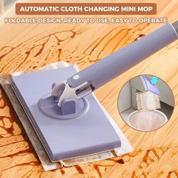 2024 Upgraded Hands-Free Mini Mop / Automatic Cloth Changing Mini Mop, Portable Mop Household Cleaning Tools, for Bathroom Kitchens - Image 2